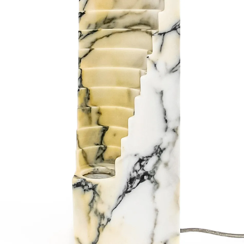 Lampada in Marmo Paonazzo e Diverse Misure Made in Italy - Daichi Viadurini