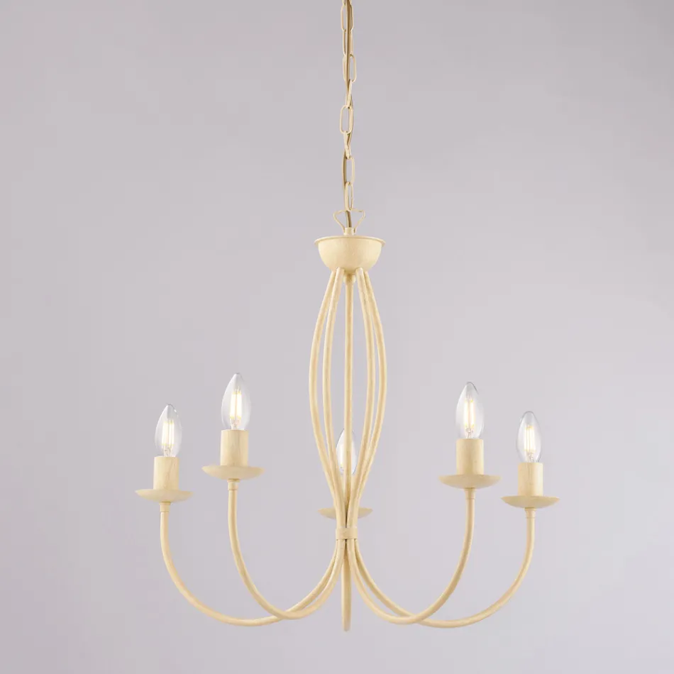 Lampada in metallo bianco stile shabby per arredare con eleganza – Roccia Viadurini