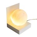 Lampada in Metallo con Sfera Bianca in Marmo Satinato Made in Italy - Issei
