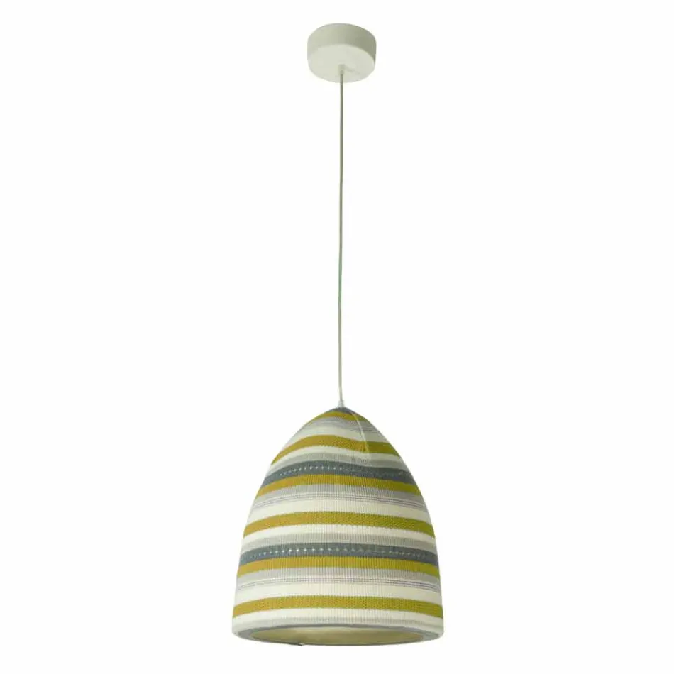 Lampada in nebulite e lana a sospensione In.es.artdesign Flower Stripe Viadurini