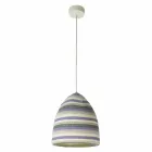 Lampada in nebulite e lana a sospensione In.es.artdesign Flower Stripe Viadurini