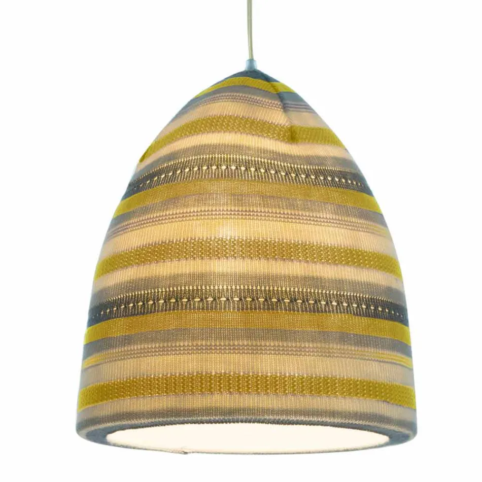 Lampada in nebulite e lana a sospensione In.es.artdesign Flower Stripe Viadurini