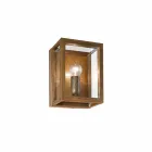 Lampada industriale da parete in ottone e vetro Quadro Il Fanale Viadurini