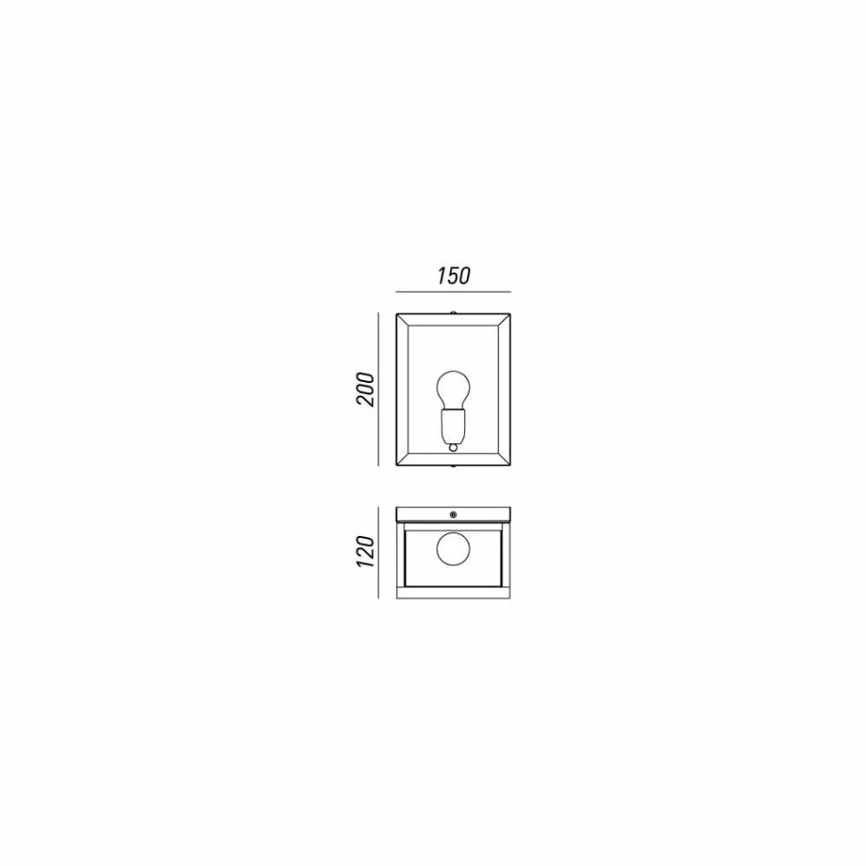 Lampada industriale da parete in ottone e vetro Quadro Il Fanale Viadurini