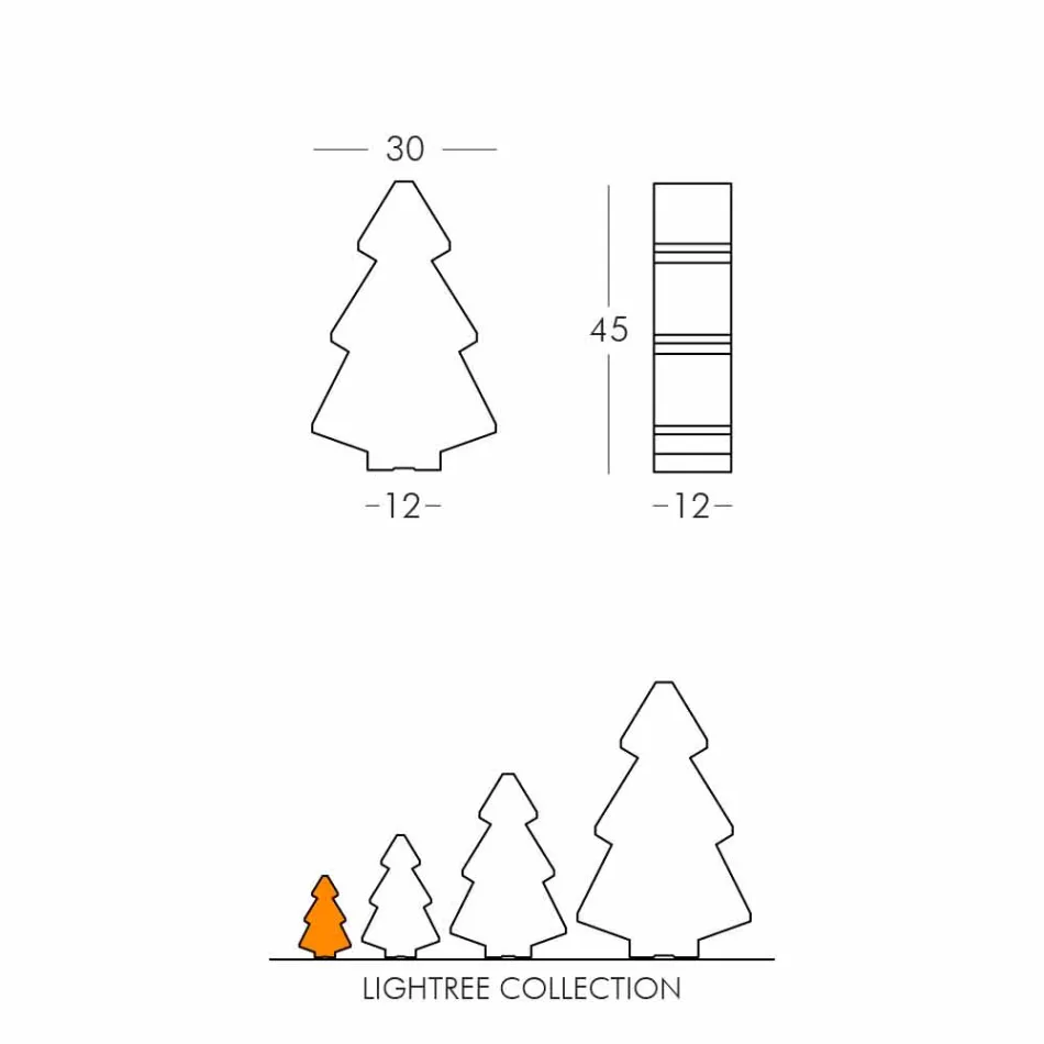 Lampada interni tavolo/terra Slide Lightree albero natale made Italy Viadurini