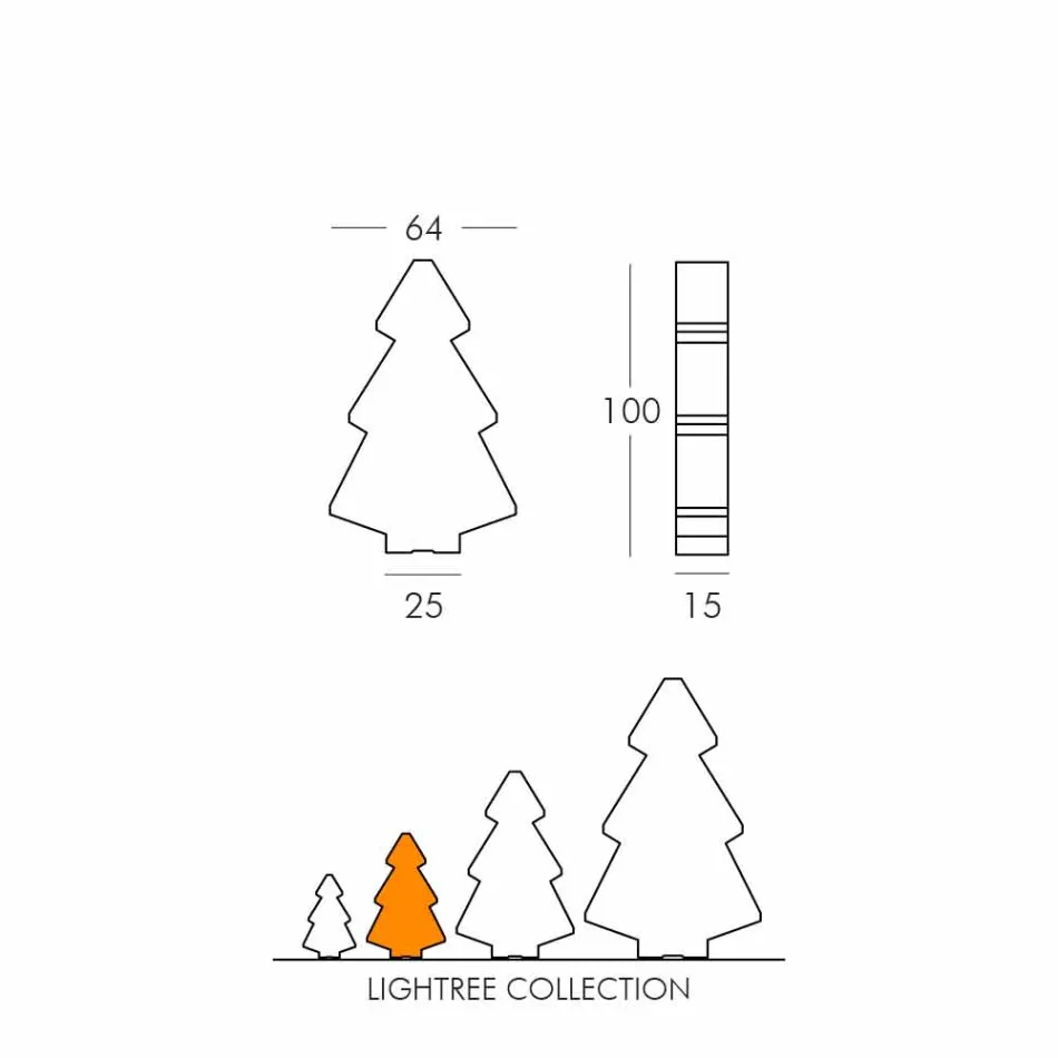 Lampada interni tavolo/terra Slide Lightree albero natale made Italy Viadurini