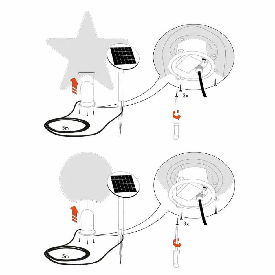 Lampada Interno o Esterno Bianca, Rossa o Verde Led, Solare o E27 - Natalestar Viadurini