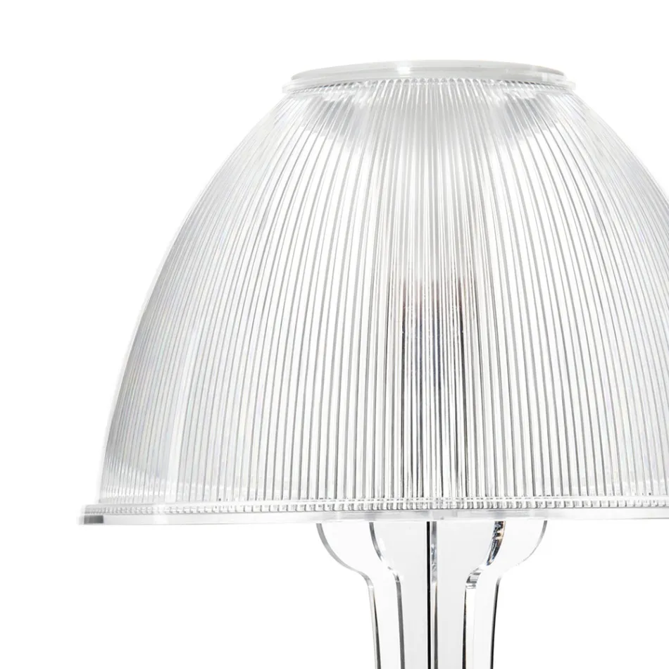 Lampada Led da Tavolo in Plexiglass Trasparente Made in Italy - Odette Viadurini
