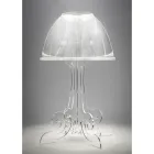Lampada Led da Tavolo in Plexiglass Trasparente Made in Italy - Odette Viadurini