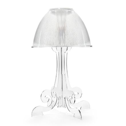 Lampada Led da Tavolo in Plexiglass Trasparente Made in Italy - Odette Viadurini