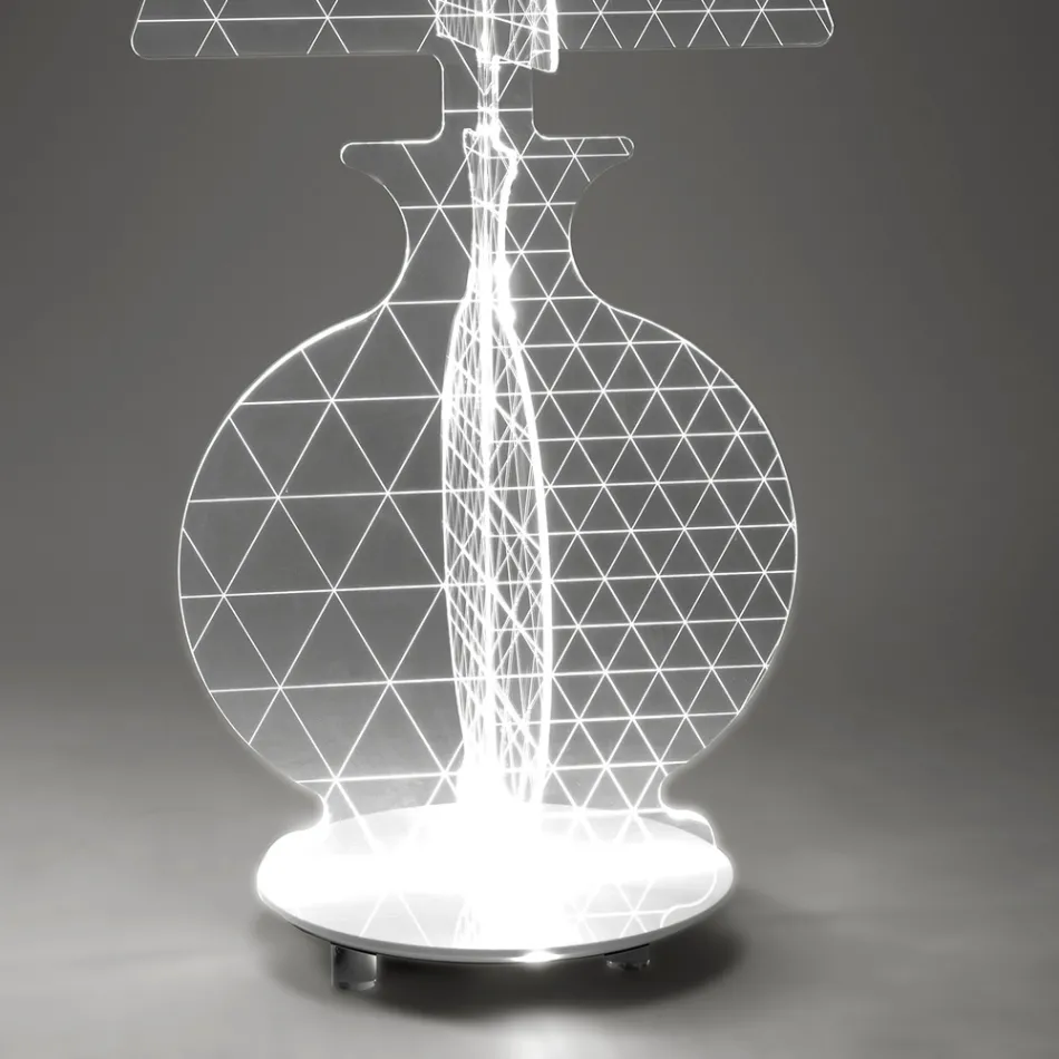 Lampada Led da Terra Plexiglass Marcato a Laser Moderna 3 Misure -  Raissa Viadurini