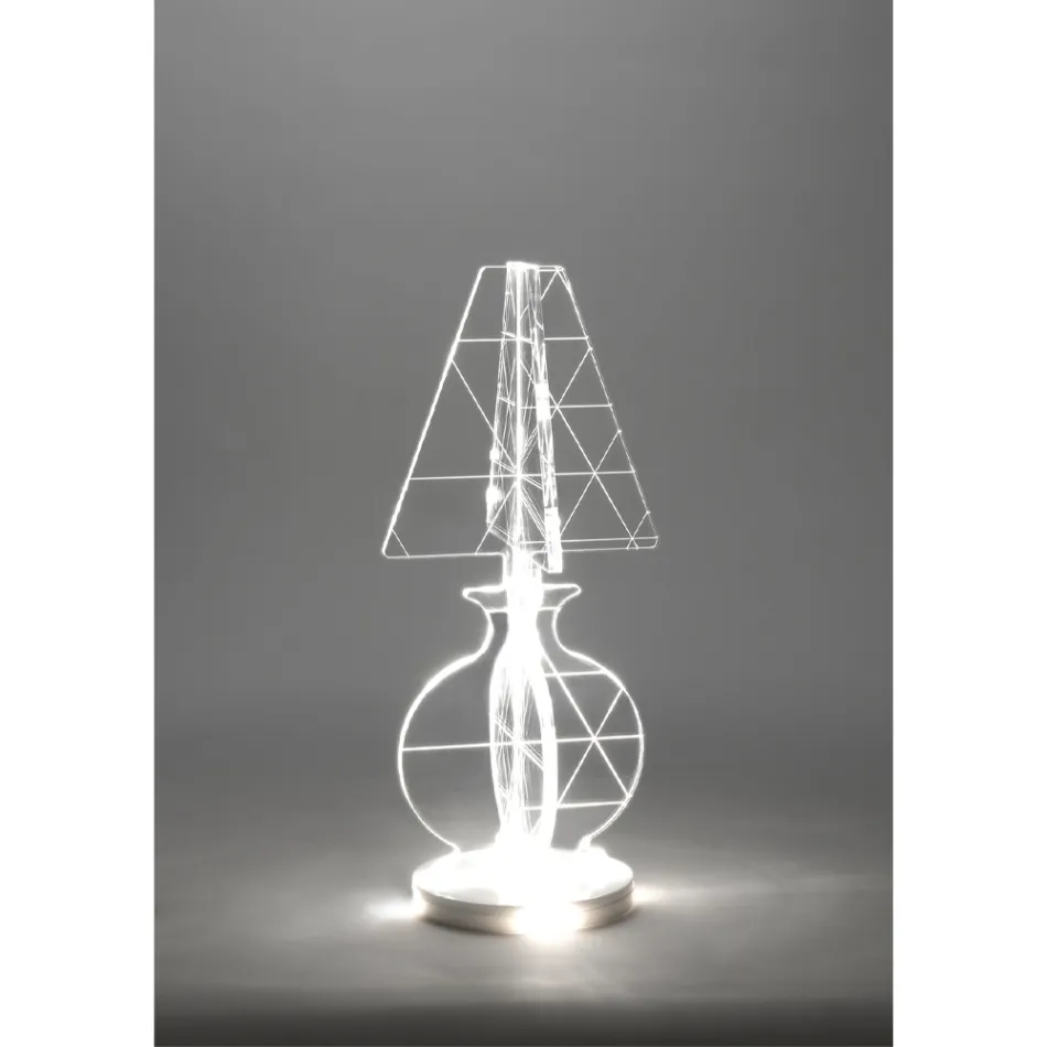 Lampada Led da Terra Plexiglass Marcato a Laser Moderna 3 Misure -  Raissa Viadurini