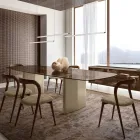 Lampada Led Moderna in Vetro Rigato dal Design Esclusivo Made in Italy - Lys Viadurini
