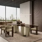 Lampada Led Moderna in Vetro Rigato dal Design Esclusivo Made in Italy - Lys Viadurini
