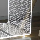 Lampada Led Rgb in Cristallo Acrilico Trasparente Decoro Laser - Robiola Viadurini