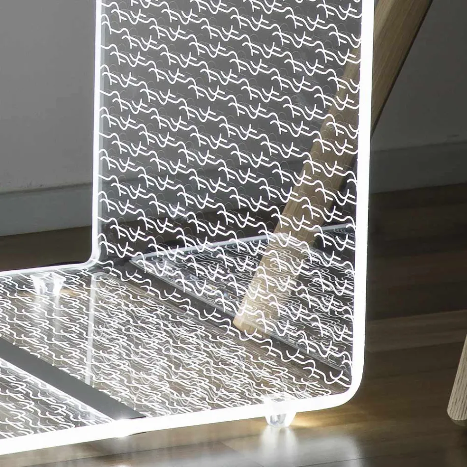 Lampada Led Rgb in Cristallo Acrilico Trasparente Decoro Laser - Robiola Viadurini