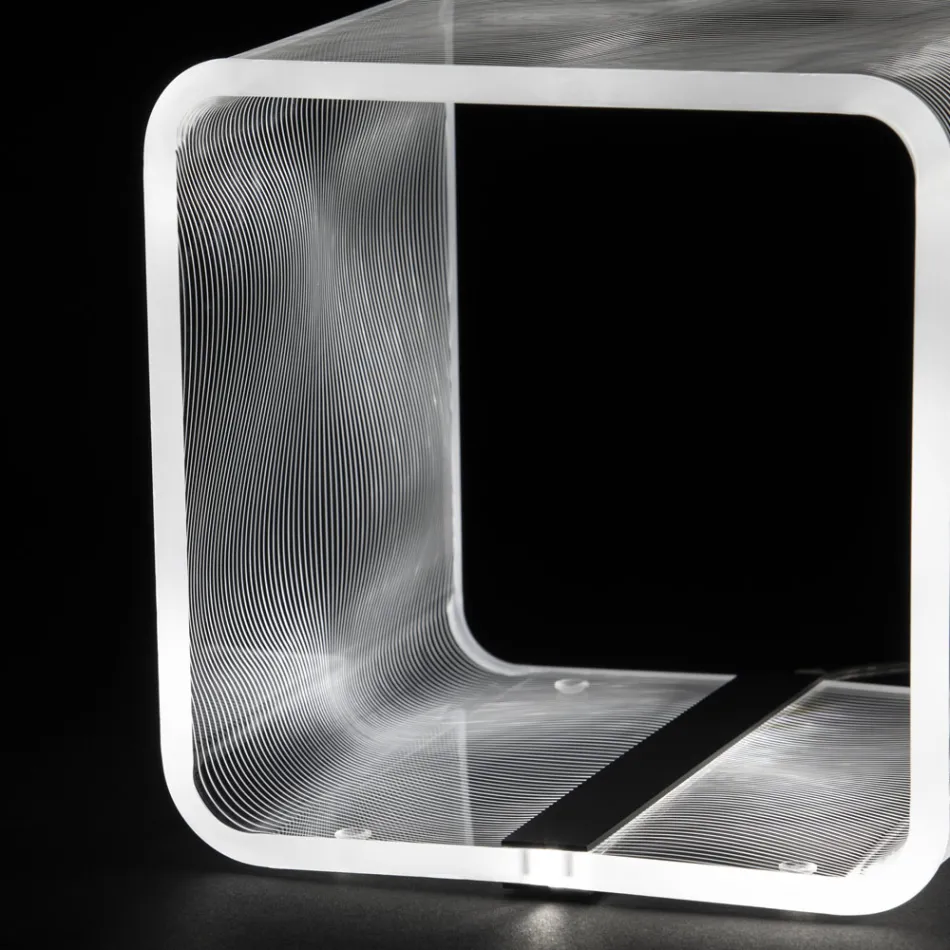 Lampada Led Rgb in Cristallo Acrilico Trasparente Decoro Laser - Robiola Viadurini