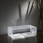 Lampada Led Tavolino Luminoso Acrilico Trasparente Decoro Laser - Robiola Viadurini