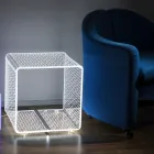 Lampada Led Tavolino Luminoso Acrilico Trasparente Decoro Laser - Robiola Viadurini