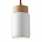 Lampada moderna a sospensione in ceramica bianca made in Italy Asia Viadurini