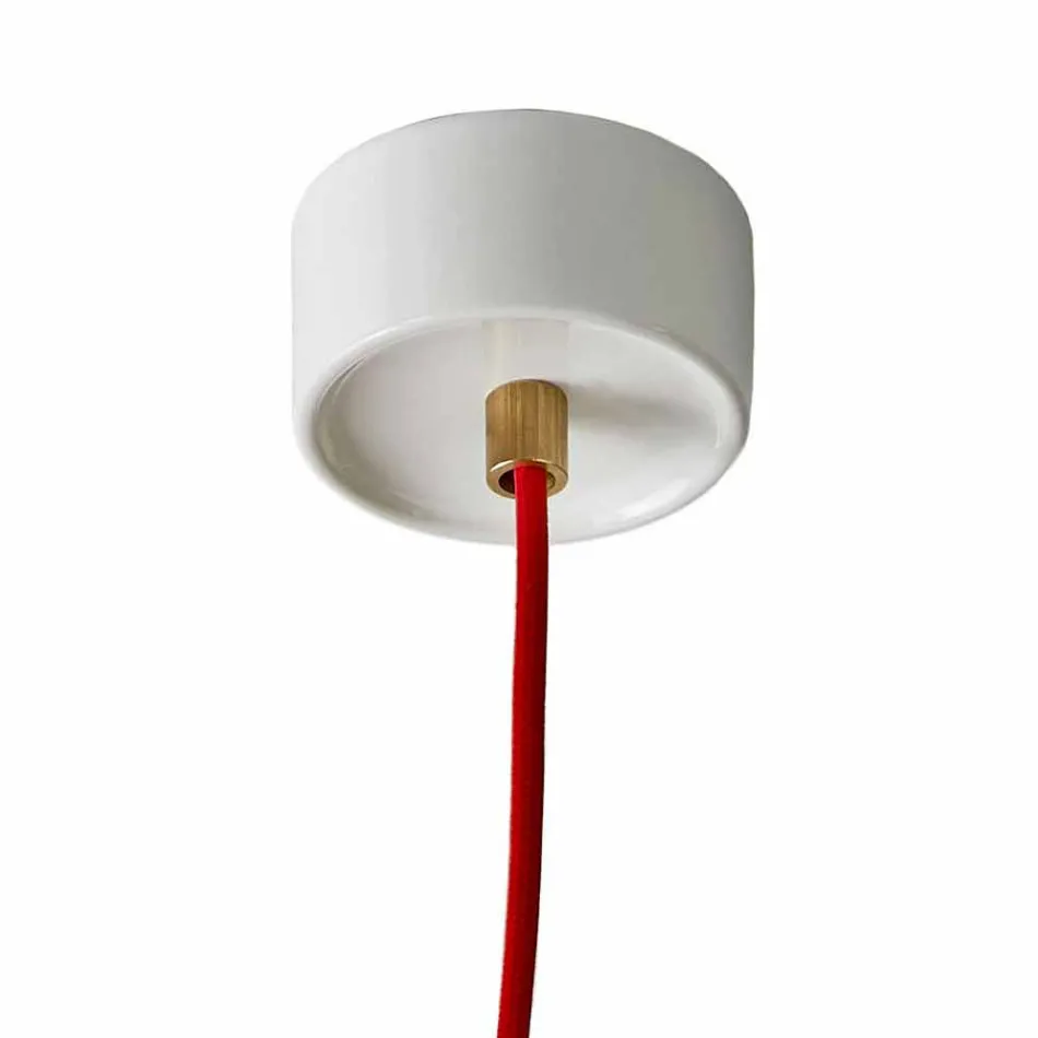 Lampada moderna a sospensione in ceramica bianca made in Italy Asia Viadurini