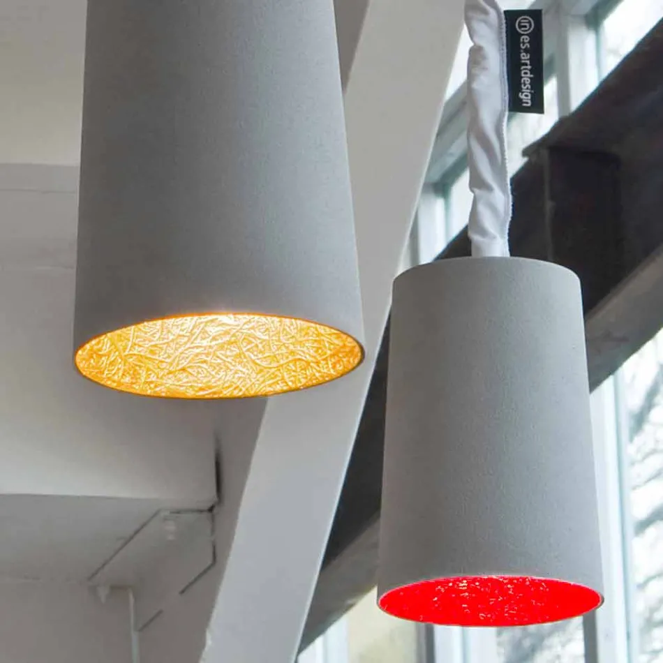 Lampada moderna a sospensione In-es.artdesign Paint Cemento verniciata Viadurini