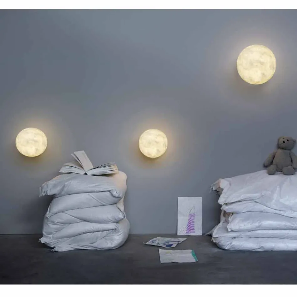 Lampada moderna da muro In-es.artdesign A. Moon in nebulite Viadurini