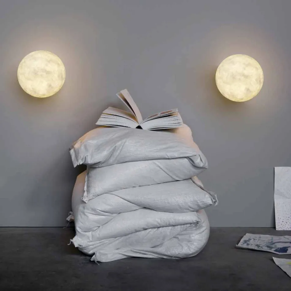Lampada moderna da muro In-es.artdesign A. Moon in nebulite Viadurini