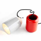 Lampada moderna da tavolo ceramica e legno di faggio made Italy Asia Viadurini