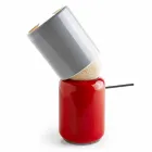 Lampada moderna da tavolo ceramica e legno di faggio made Italy Asia Viadurini