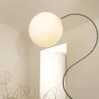 Lampada moderna da terra bianca nebulite In-es.artdesign Luna H210cm Viadurini