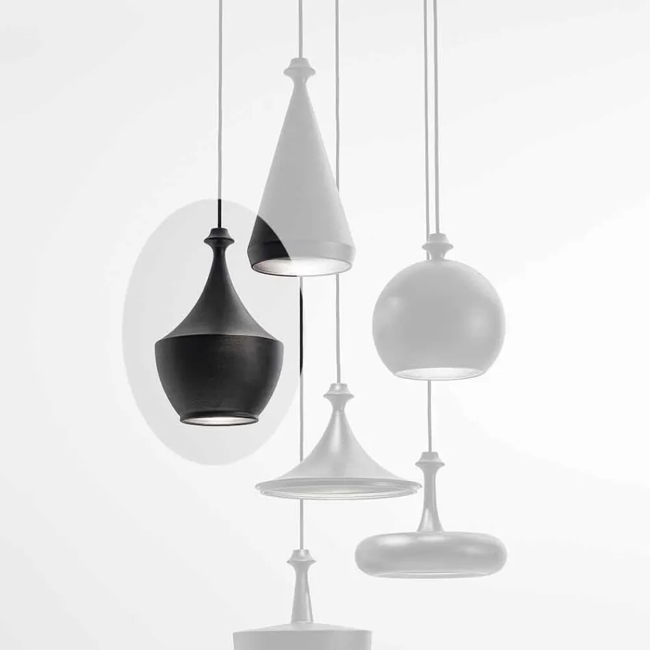 Lampada Moderna Sospesa in Ceramica Made in Italy  - Lustrini L3 Aldo Bernardi Viadurini