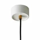 Lampada moderna sospesa in ottone e ceramica fatta in Italia Asia Viadurini