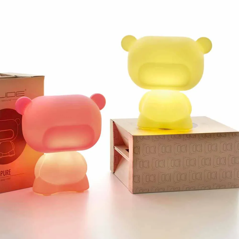 Lampada orso da tavolo luminosa Slide Pure colorata fatta in Italia Viadurini