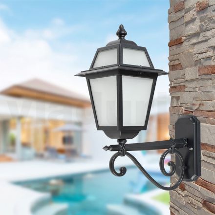 Lampada Outdoor Realizzata in Alluminio Antracite e Vetro Made in Italy - Elric Viadurini