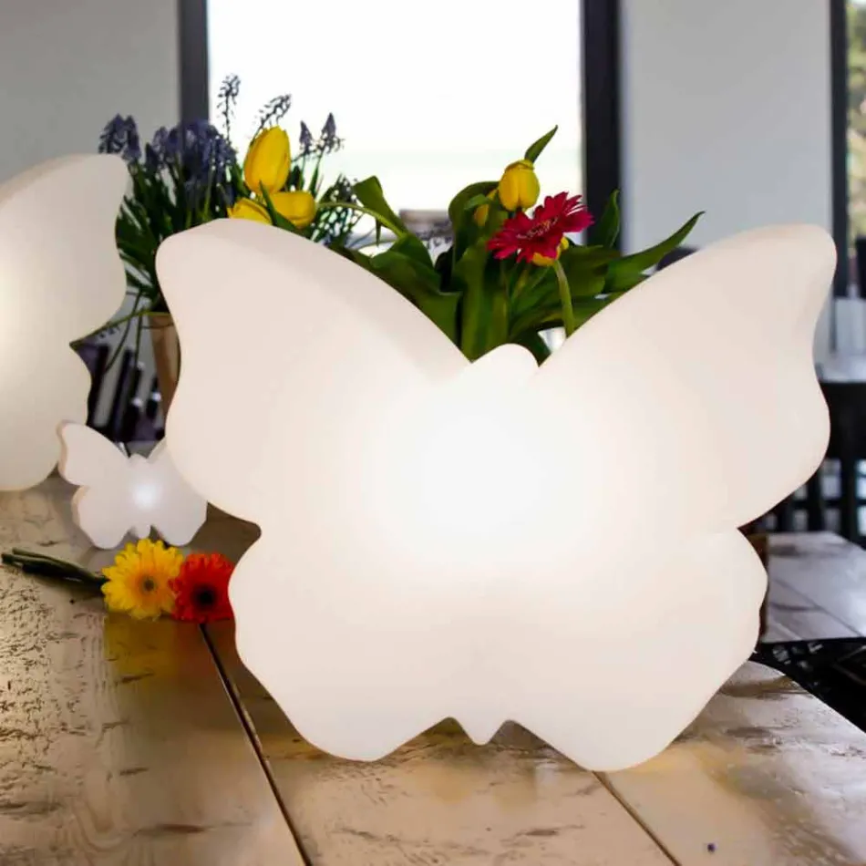 Lampada per Esterni o Interni, Farfalla Bianca Design Moderno - Farfallastar Viadurini
