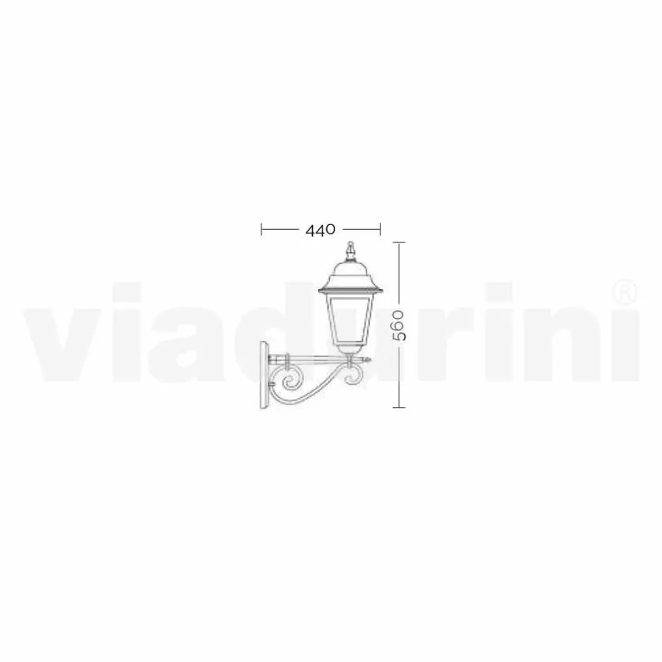 Lampada per esterno a parete in alluminio made in Italy, Aquilina Viadurini