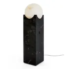 Lampada Rettangolare con Sfera Bianca e Base in Marmo Made in Italy - Koshi Viadurini