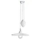 Lampada Saliscendi a Sospensione in Ceramica Plissettata Lucida - Laquila Viadurini