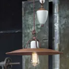 Lampada saliscendi artigianale in ceramica e metallo Kristen Ferroluce Viadurini