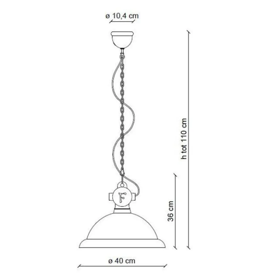 Lampada Sospensione Ceramica e Ferro Artigianale e Industriale - Industrial Viadurini