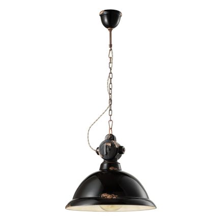 Lampada Sospensione Ceramica e Ferro Artigianale e Industriale - Industrial Viadurini