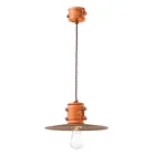 Lampada Sospensione in Ferro e Ceramica Fatta a Mano Industriale - Urban Viadurini