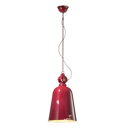Lampada Sospensione Industriale Fatta a Mano Ferro e Ceramica - Industrial Viadurini