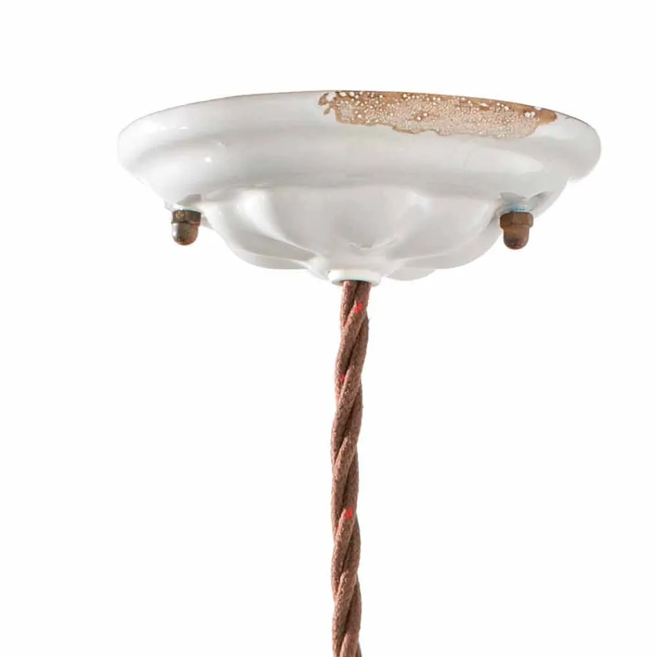 Lampada sospensione orientabile in ceramica e metallo Alayna Ferroluce Viadurini