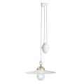 Lampada Sospensione Saliscendi in Ferro e Ceramica Lucida 2 Misure - Asti
