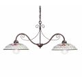 Lampada Sospesa 2 Luci in Ceramica Fatta a Mano con Passanastri - Napoli