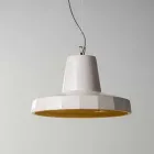 Lampada sospesa 30 cm, in ottone e maiolica toscana, Rossi Toscot Viadurini