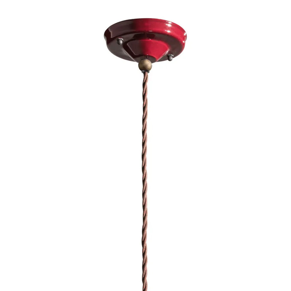 Lampada Sospesa Artigianale Ceramica e Ottone Anticato Vintage - Colors Viadurini