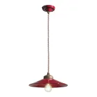Lampada Sospesa Artigianale Ceramica e Ottone Anticato Vintage - Colors Viadurini